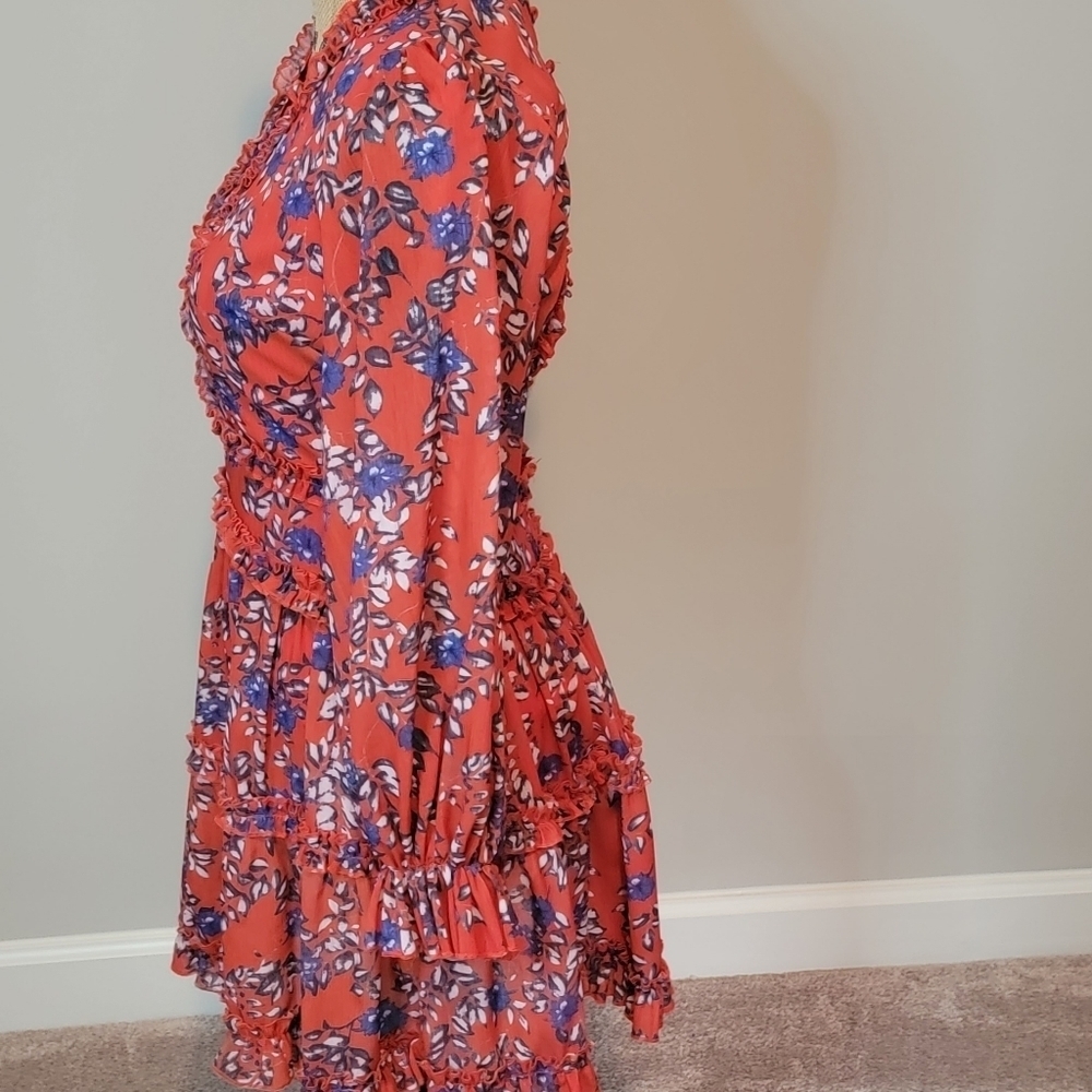 L'atiste red floral dress with open back - Picture 4 of 6